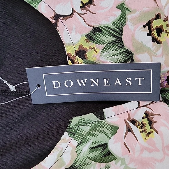 DOWNEAST Border Print DRESS Striped Floral sz XL NWT $42.99 - Picture 6 of 9